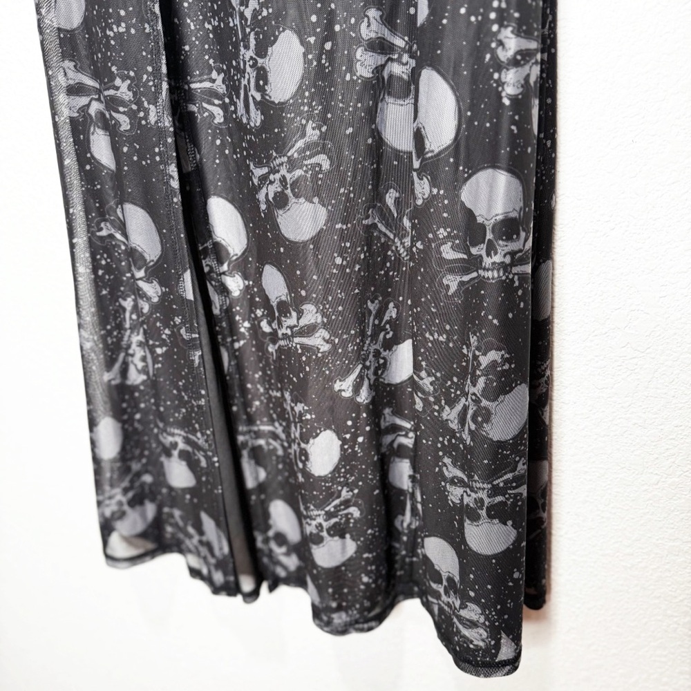 Killstar Waxwork Maxi Skirt Sheer Mesh Skulls Witchy Goth — image 5 of 7